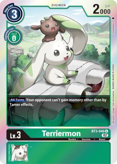Terriermon Resurgence Booster Reprint BT3-046 U Resurgence Booster Digimon card