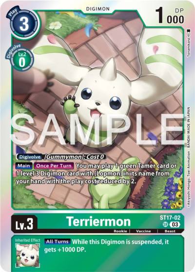 Terriermon ST17-02 SR Starter Deck 17: Double Typhoon Advanced Deck Set Digimon card