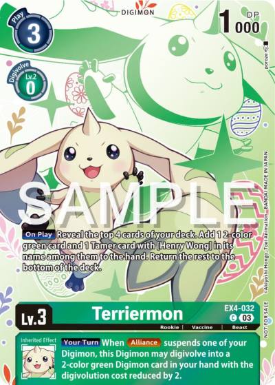 Terriermon Spring Break Event 2024 EX4-032 C Alternative Being Booster Digimon card
