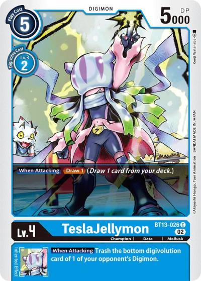TeslaJellymon BT13-026 C Versus Royal Knights Digimon card