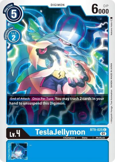 TeslaJellymon BT9-025 C X Record Digimon card