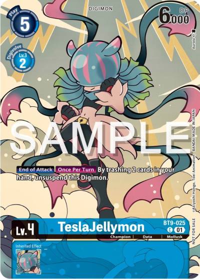 TeslaJellymon Digimon Illustration Competition Pack 2023 BT9-025 C X Record Digimon card