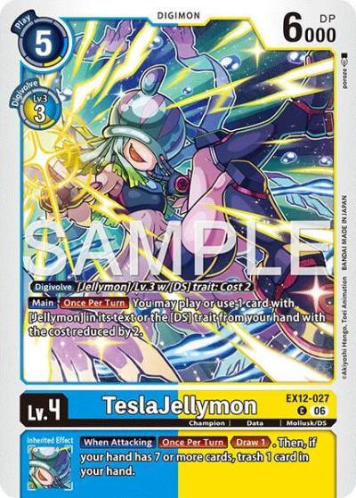 TeslaJellymon EX12-027 C Digital World Shambala Digimon card
