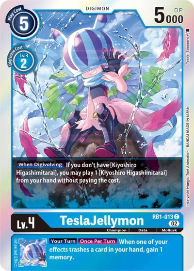TeslaJellymon RB1-013 C Resurgence Booster Digimon card
