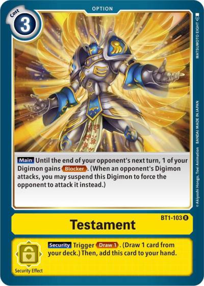 Testament BT1-103 R Release Special Booster 1.5 Digimon card