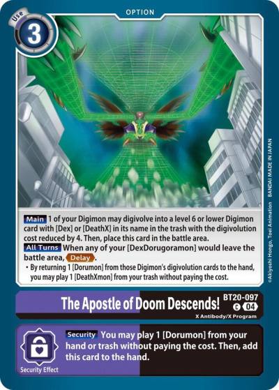 The Apostle of Doom Descends BT20-097 C Release Special Booster 2.5 Digimon card