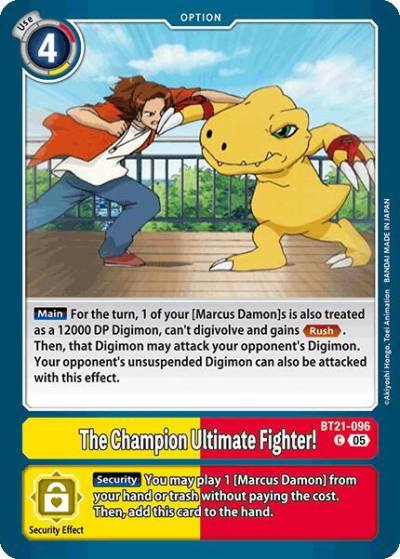 The Champion Ultimate Fighter BT21-096 C World Convergence Digimon card