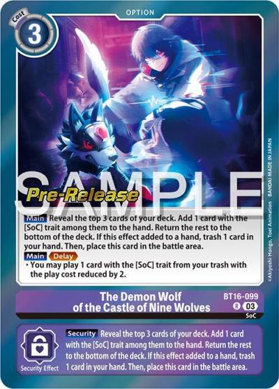The Demon Wolf of the Castle of Nine Wolves BT16-099 R Beginning Observer Pre-Release Cards Digimon card