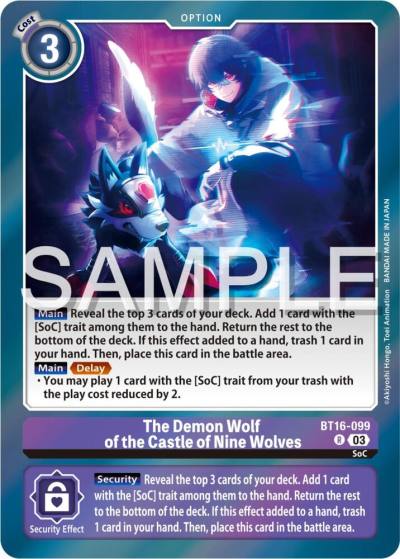 The Demon Wolf of the Castle of Nine Wolves BT16-099 R Beginning Observer Digimon card