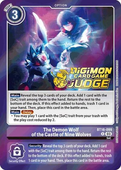 The Demon Wolf of the Castle of Nine Wolves Judge Pack 6 BT16-099 R Beginning Observer Digimon card