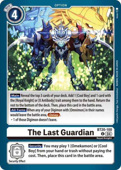 The Last Guardian BT20-100 U Release Special Booster 2.5 Digimon card