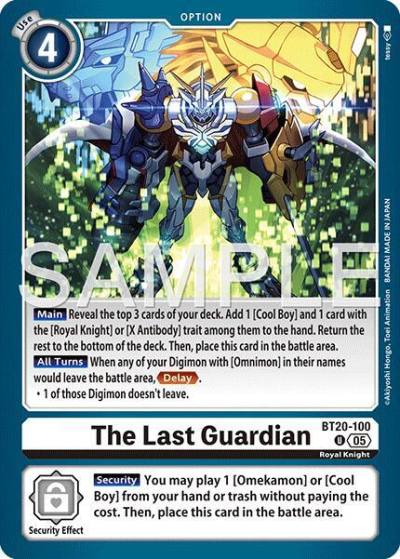 The Last Guardian Reprint BT20-100 U Advanced Booster Digimon Generation Digimon card