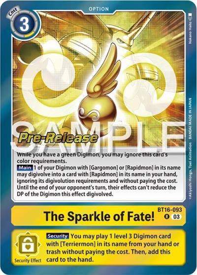 The Sparkle of Fate BT16-093 R Beginning Observer Pre-Release Cards Digimon card