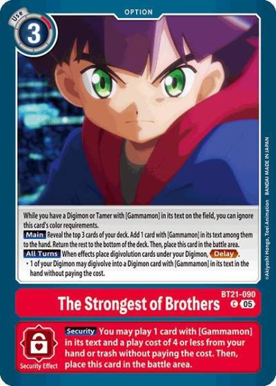 The Strongest of Brothers BT21-090 C World Convergence Digimon card