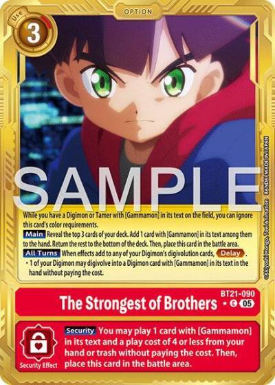 The Strongest of Brothers Gold Border BT21-090 C Advanced Booster Digimon Generation Digimon card