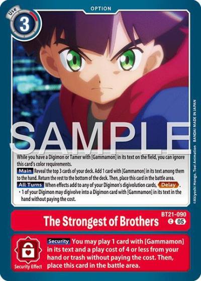 The Strongest of Brothers Reprint BT21-090 C Advanced Booster Digimon Generation Digimon card