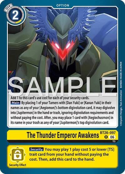 The Thunder Emperor Awakens BT26-097 R Timeless Bonds Digimon card