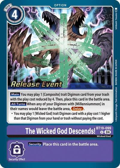 The Wicked God Descends BT19-099 U Release Special Booster 2.0 Celebration Event Cards Digimon card