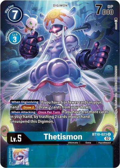 Thetismon Alternate Art BT10-023 R Xros Encounter Digimon card