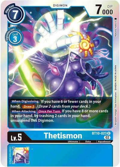 Thetismon BT10-023 R Xros Encounter Digimon card