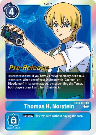 Thomas H Norstein BT13-097 R Versus Royal Knights Pre-Release Cards Digimon card