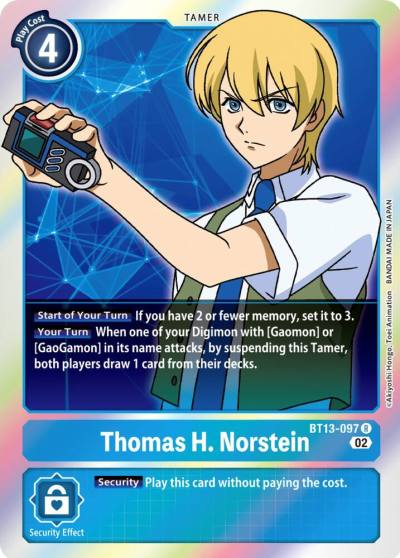 Thomas H Norstein BT13-097 R Versus Royal Knights Digimon card