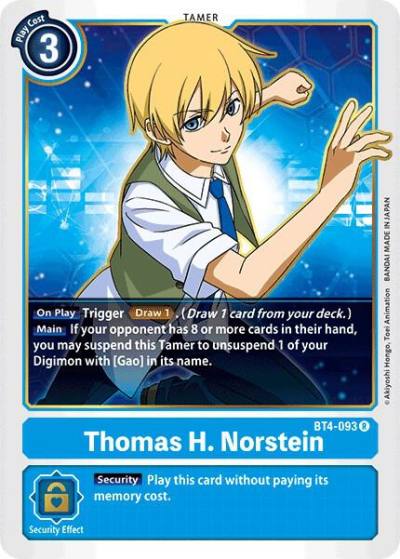 Thomas H Norstein BT4-093 R Great Legend Digimon card