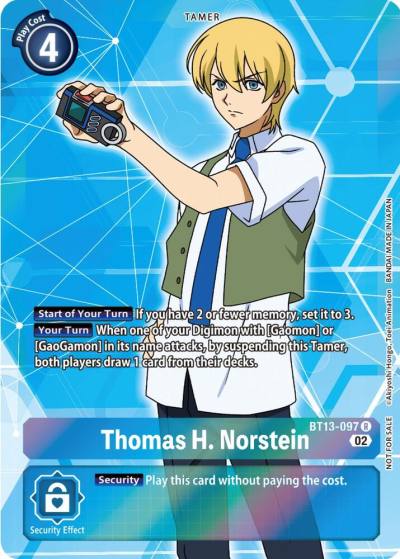 Thomas H Norstein Box Topper BT13-097 R Versus Royal Knights Digimon card