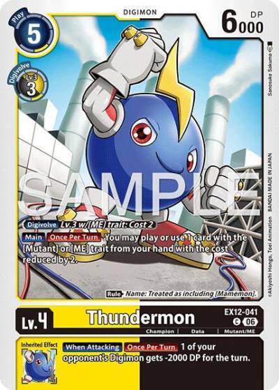 Thundermon EX12-041 C Digital World Shambala Digimon card