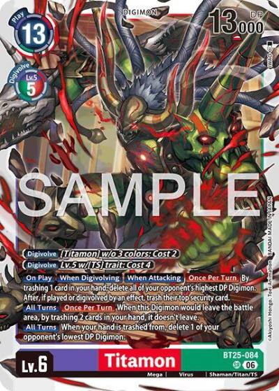 Titamon BT25-084 SR Dual Revolution Digimon card