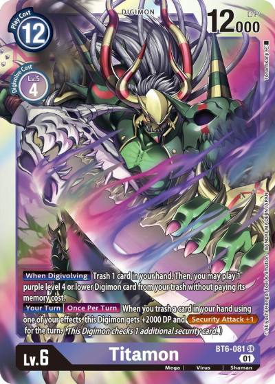 Titamon BT6-081 SR Double Diamond Digimon card
