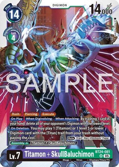 Titamon + SkullBaluchimon BT24-081 SR Time Stranger Digimon card