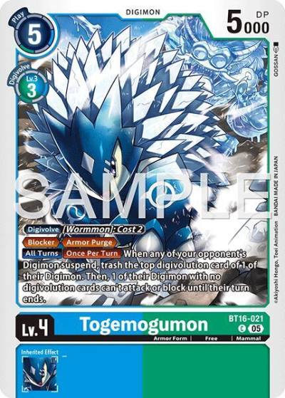 Togemogumon Reprint BT16-021 C Advanced Booster Digimon Generation Digimon card