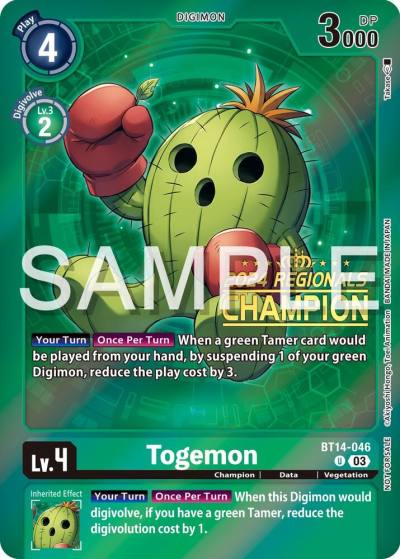Togemon 2024 Regionals Champion BT14-046 U Blast Ace Digimon card