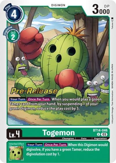 Togemon BT14-046 U Blast Ace Pre-Release Cards Digimon card