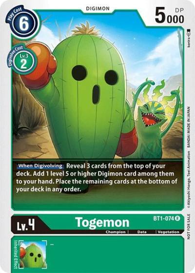 Togemon Official Tournament Pack Vol3 BT1-074 R Release Special Booster 1.0 Digimon card