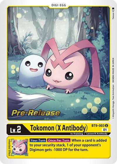 Tokomon X Antibody BT9-003 U X Record Pre-Release Cards Digimon card
