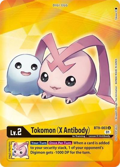 Tokomon X Antibody Box Topper BT9-003 U X Record Digimon card