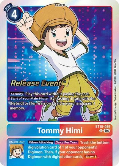 Tommy Himi BT18-089 R Release Special Booster 2.0 Celebration Event Cards Digimon card