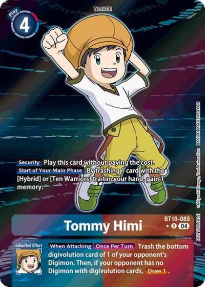 Tommy Himi Release Special Booster 20 Box Promotion Pack BT18-089 R Release Special Booster 2.0 Digimon card