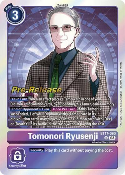 Tomonori Ryusenji BT17-090 R Secret Crisis Pre-Release Cards Digimon card