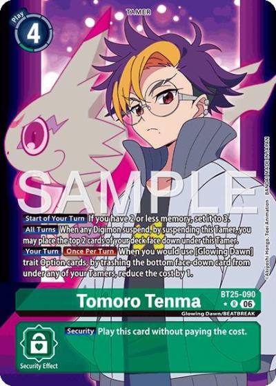 Tomoro Tenma Alternate Art BT25-090 R Dual Revolution Digimon card