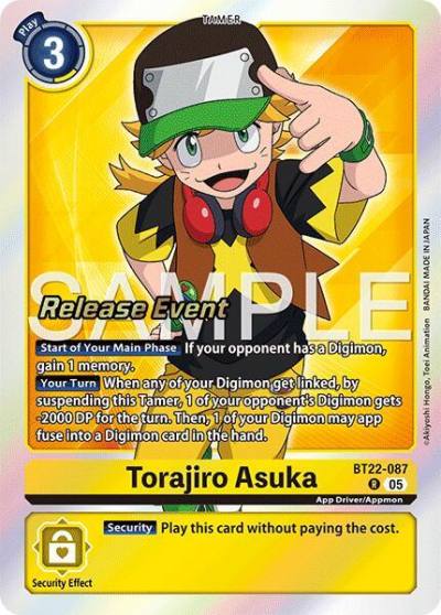 Torajiro Asuka BT22-087 R Cyber Eden Release Event Cards Digimon card