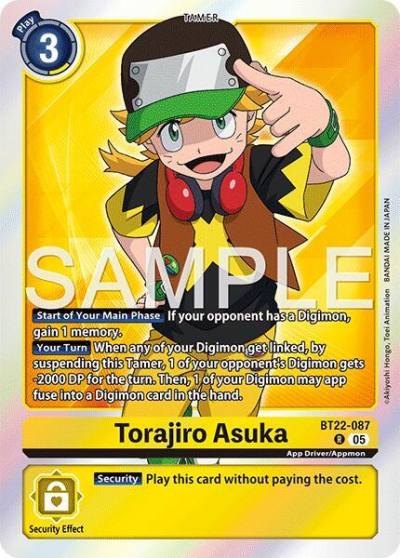Torajiro Asuka BT22-087 R Cyber Eden Digimon card