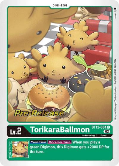 TorikaraBallmon BT12-004 U Across Time Pre-Release Cards Digimon card
