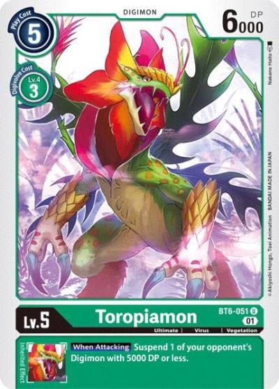 Toropiamon BT6-051 U Double Diamond Digimon card