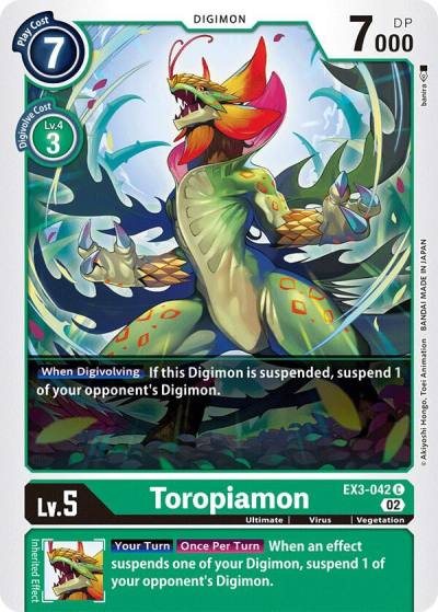 Toropiamon EX3-042 C Draconic Roar Digimon card