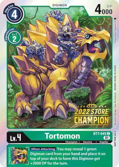 Tortomon 2022 Store Champion BT7-045 C Next Adventure Digimon card