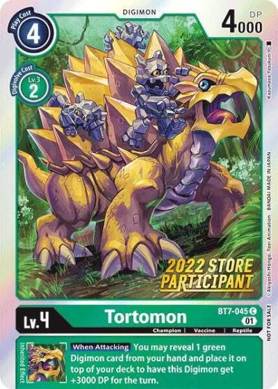 Tortomon 2022 Store Participant BT7-045 C Next Adventure Digimon card