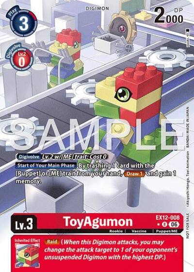 ToyAgumon Box Topper EX12-008 R Digital World Shambala Digimon card